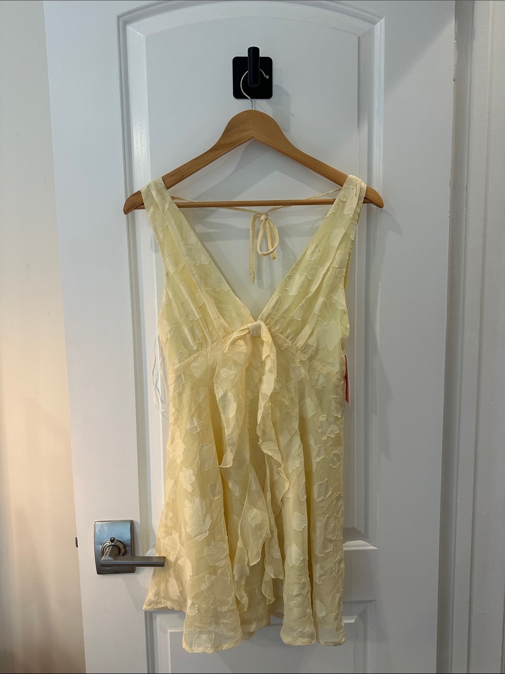Hello Molly Pale Yellow Lace Tie-Front Chemise